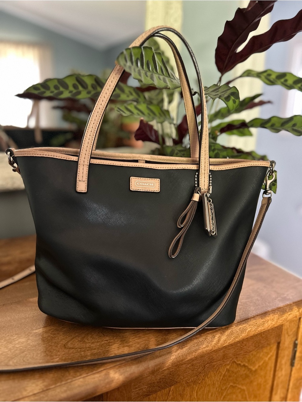 COACH Park Metro Leather Small Tote Black # F25663